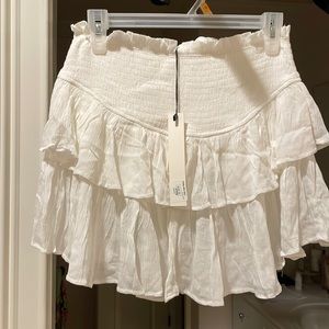 White ruffled skirt, brand: mustard seed